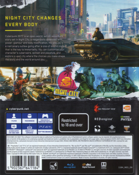 Cyberpunk 2077 — box-2D-back (AU)