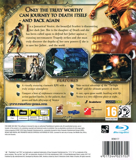Venetica — box-2D-back (EU)