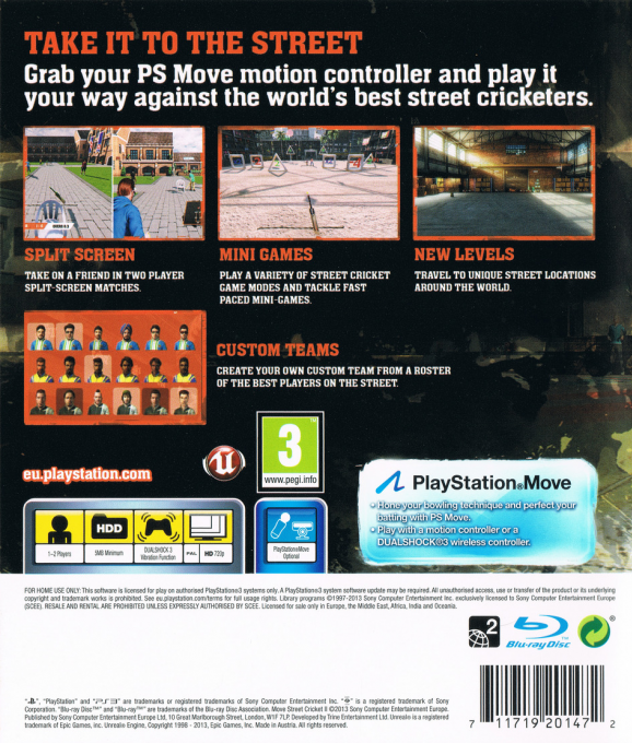Move Street Cricket II — box-2D-back (EU)