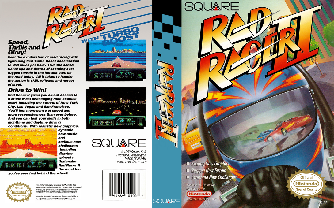 Rad Racer 2 — box-texture (US)