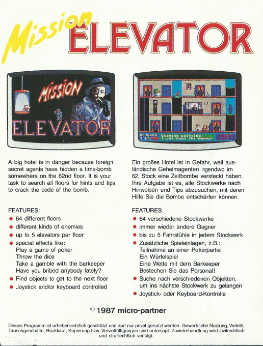 Mission Elevator — box-2D-back (EU)