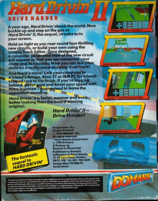 Hard Drivin' II - Drive Harder + Hydra — box-2D-back (EU)