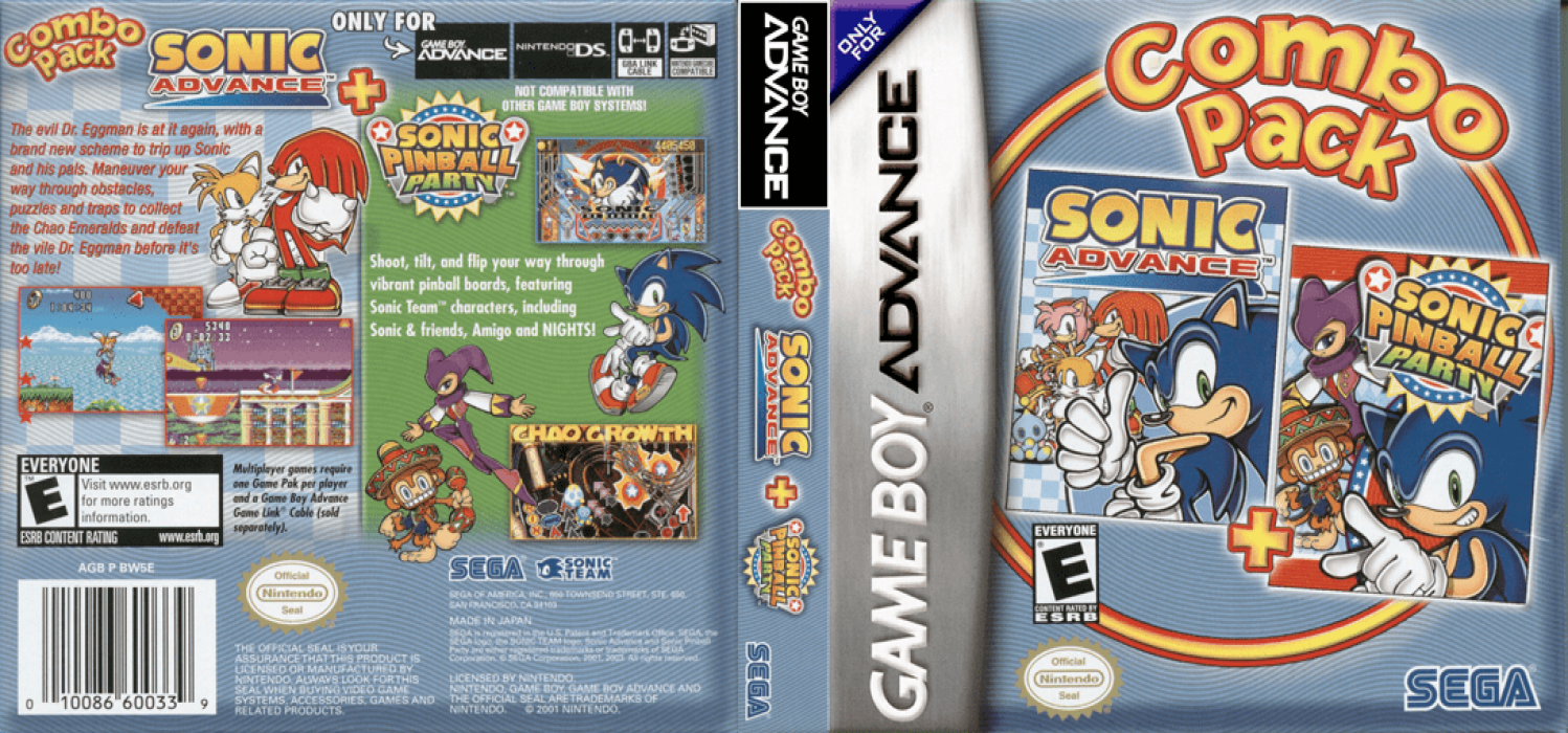 Combo Pack - Sonic Advance + Sonic Pinball Party — box-texture (US)