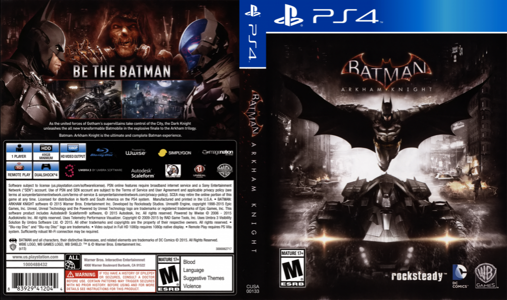 Batman - Arkham Knight — box-texture (US)