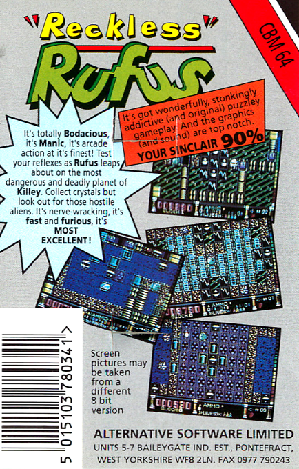 Reckless Rufus — box-2D-back (EU)