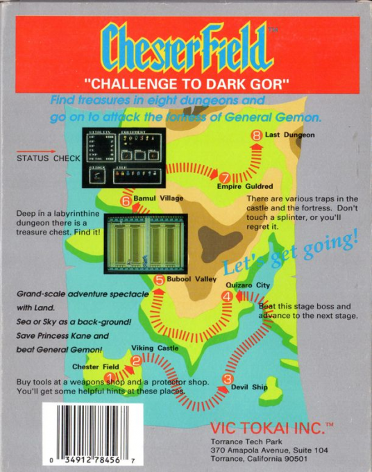 Chester Field : Challenge to Dark Gor — box-2D-back (US)