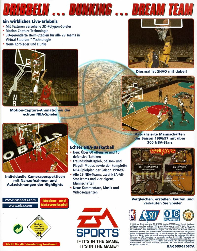 NBA Live 97 — box-2D-back (DE)