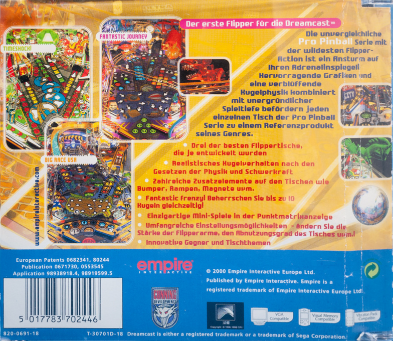 Pro Pinball Trilogy — box-2D-back (DE)