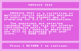 Physics Test - 'o' And 'a' Level — sstitle (WOR)