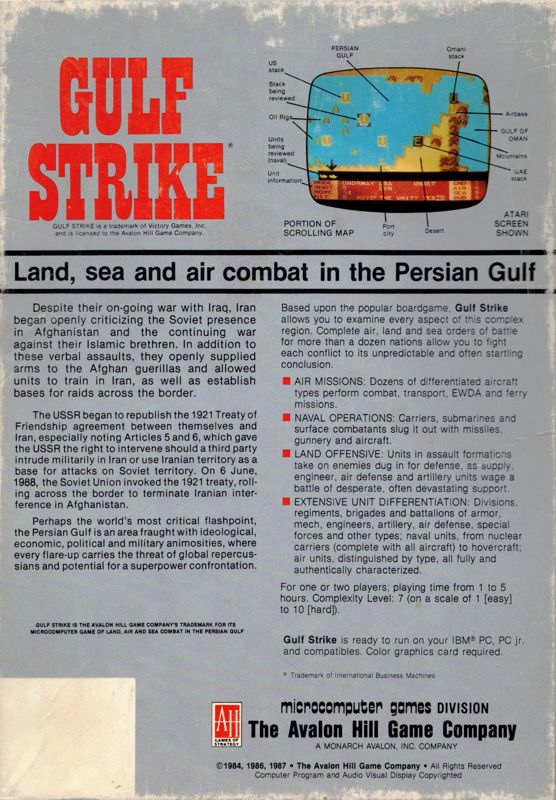Gulf Strike — box-2D-back (US)