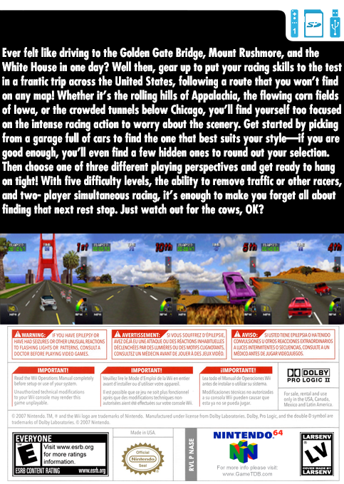 Cruis'n USA — box-2D-back (US)