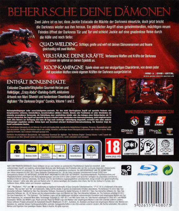Darkness II, The — box-2D-back (DE)