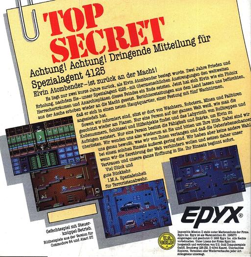 Impossible Mission II — box-2D-back (CUS)