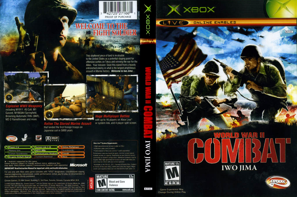 World War II Combat - Iwo Jima — box-texture (US)