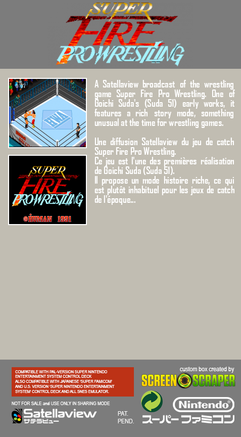 Super Fire Pro Wrestling — box-2D-back (SS)