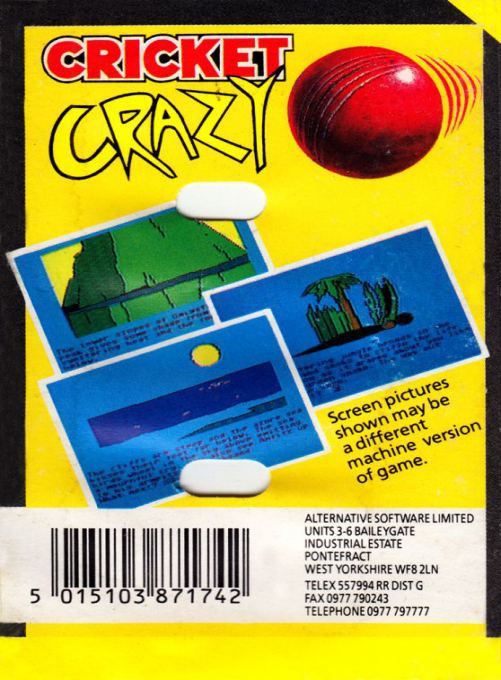 Cricket Crazy — box-2D-back (EU)