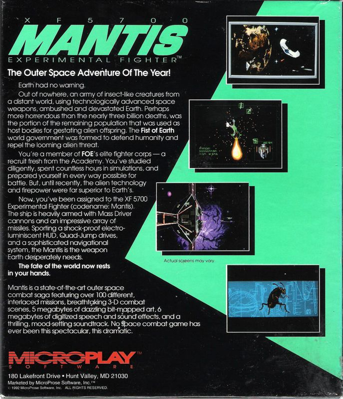 XF5700 Mantis Experimental Fighter — box-2D-back (US)