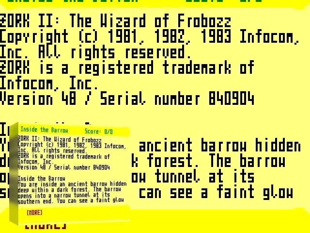 Zork 2 - The Wizard Of Frobozz — mixrbv2 (WOR)