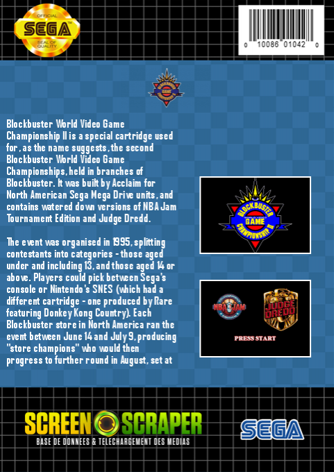 Blockbuster World Video Game Championship 2 — box-2D-back (SS)