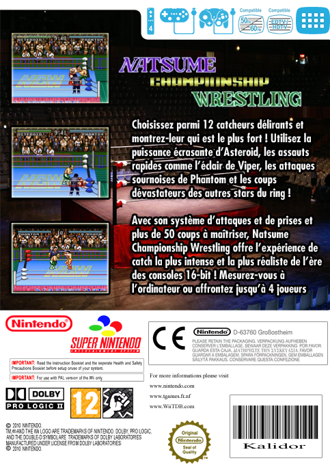 Natsume Championship Wrestling — box-2D-back (FR)
