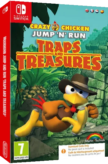Crazy Chicken - Jump 'N' Run - Traps and Treasures — box-3D (EU)