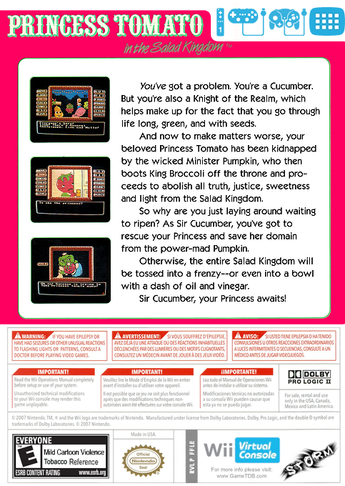 Princess Tomato in the Salad Kingdom — box-2D-back (US)