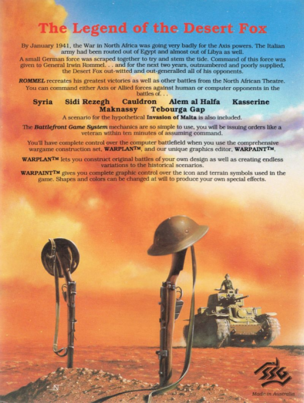 Rommel - Battles For North Africa — box-2D-back (US)