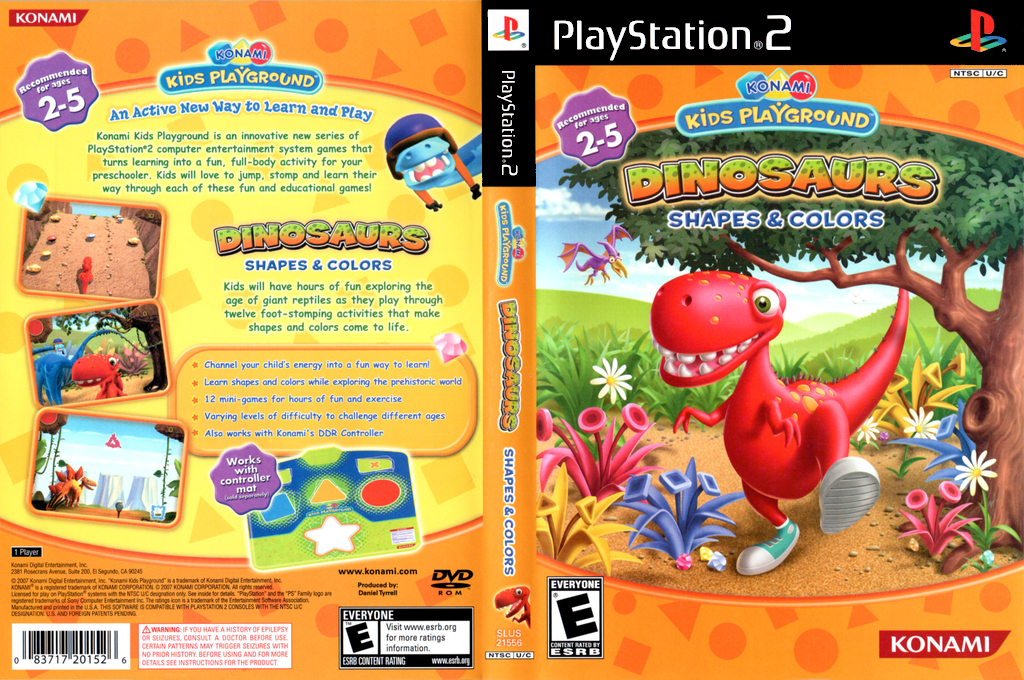 Konami Kids Playground - Dinosaurs - Shapes & Colors — box-texture (US)