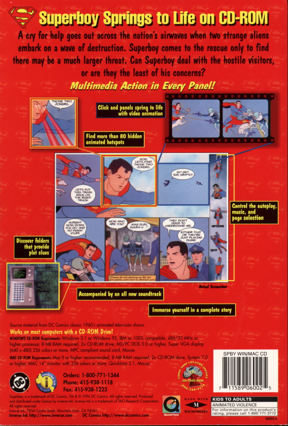 Superboy: Spies from Outer Space — box-2D-back (WOR)