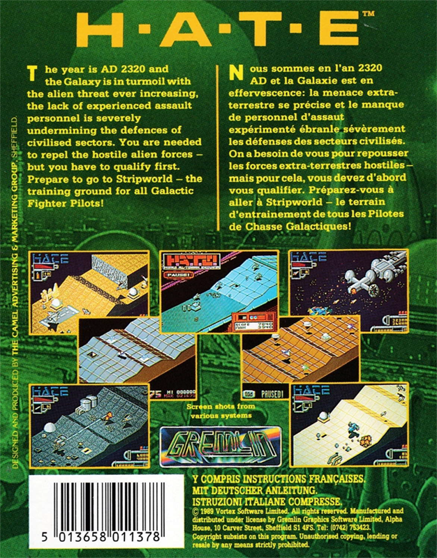 H.A.T.E - Hostile All Terrain Encounter — box-2D-back (EU)