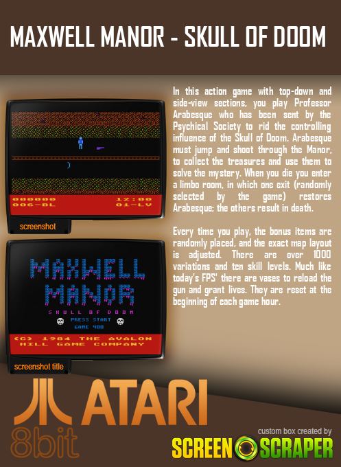 Maxwell Manor - Skull Of Doom — box-2D-back (SS)