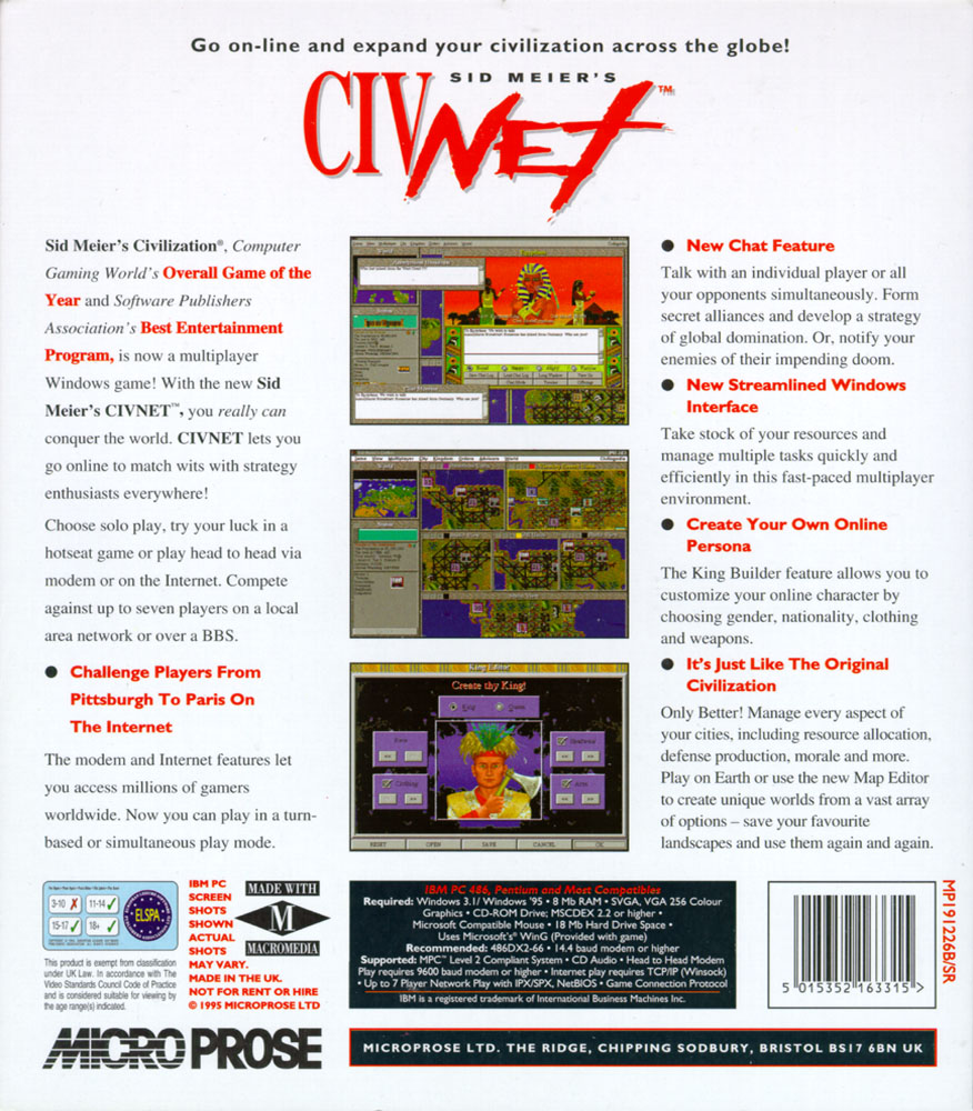 Sid Meier's CivNet — box-2D-back (WOR)
