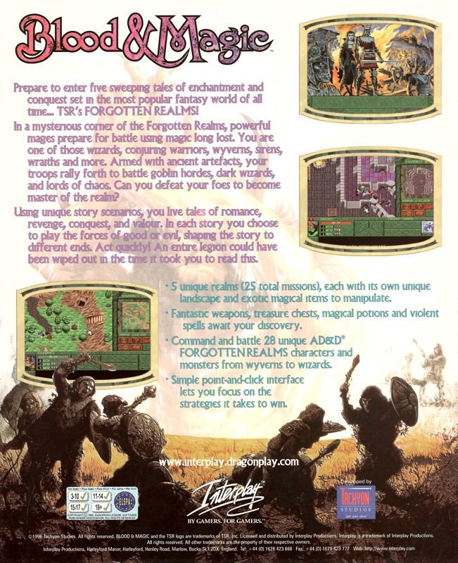 Blood And Magic — box-2D-back (EU)