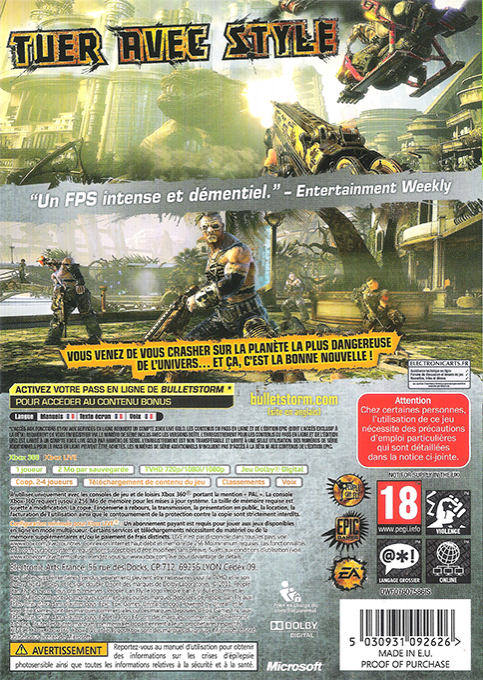Bulletstorm — box-2D-back (FR)