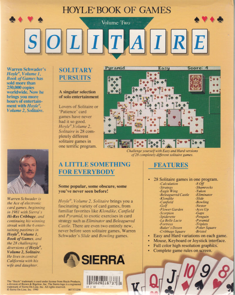 Hoyle's Book Of Games - Volume 2 - Solitaire — box-2D-back (DE)