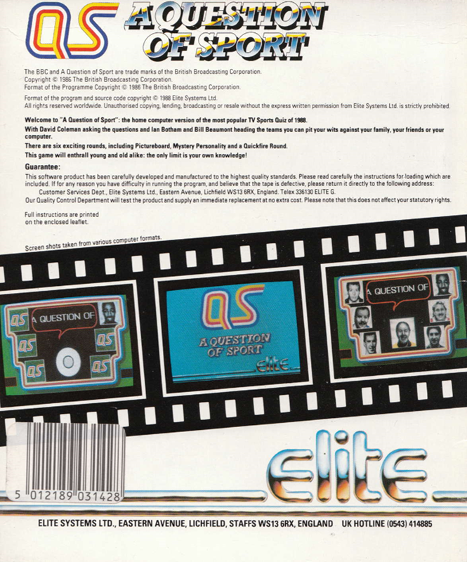 Question Of Sport, A — box-2D-back (EU)