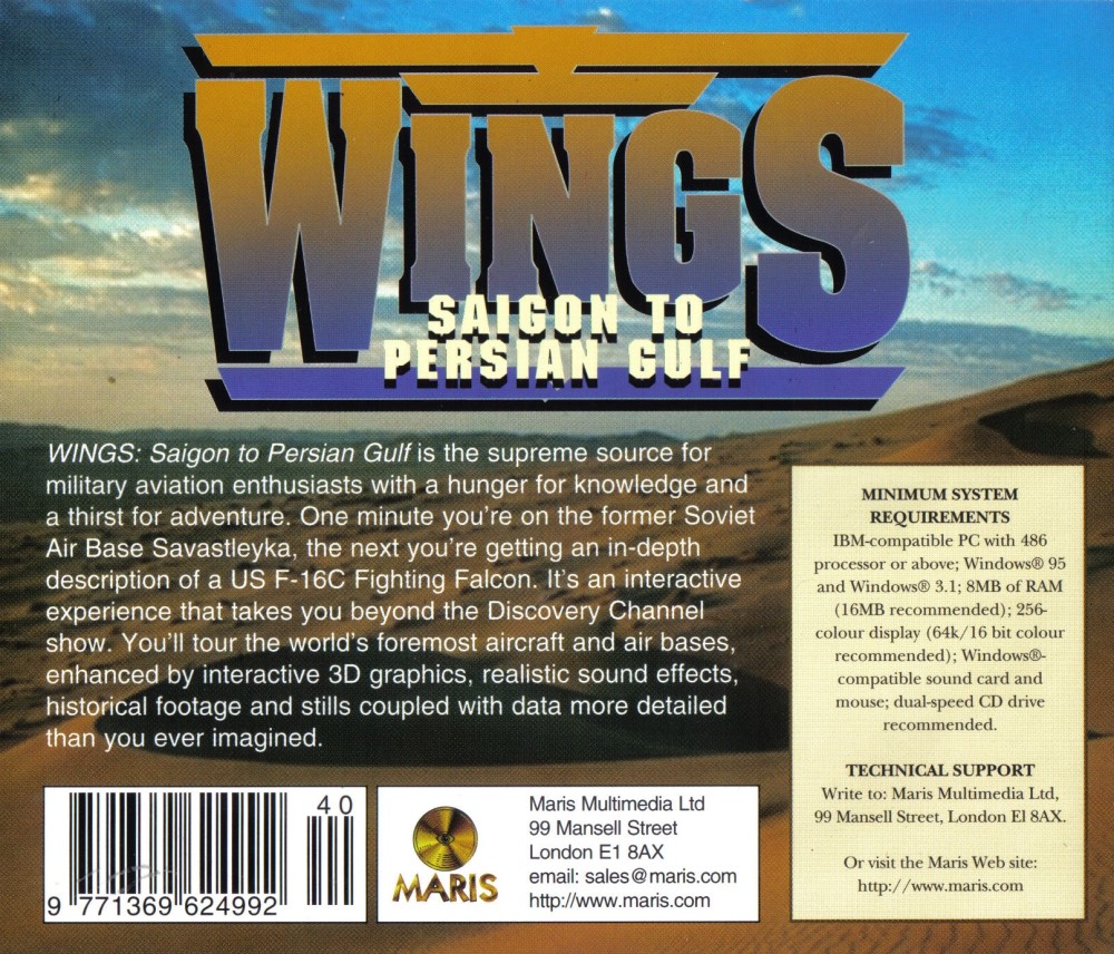Wings: Saigon to Persian Gulf — box-2D-back (WOR)