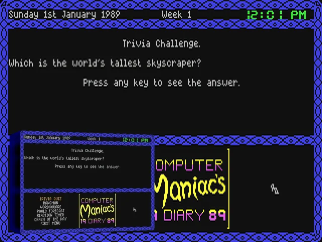 Computer Maniacs Diary 1989 — mixrbv2 (EU)