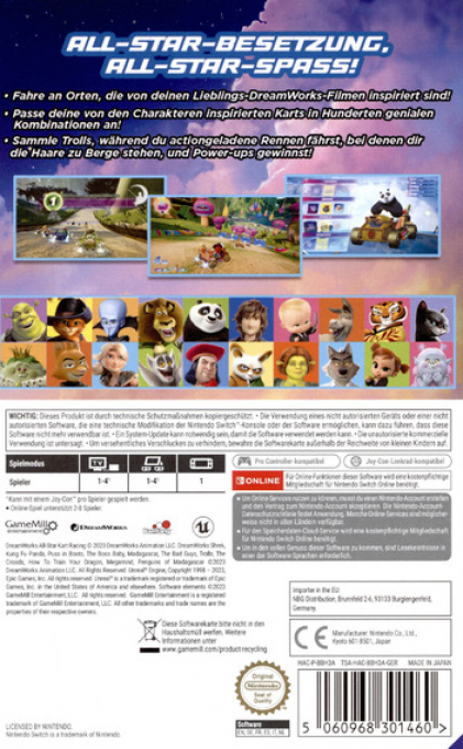 DreamWorks All-Star Kart Racing — box-2D-back (DE)