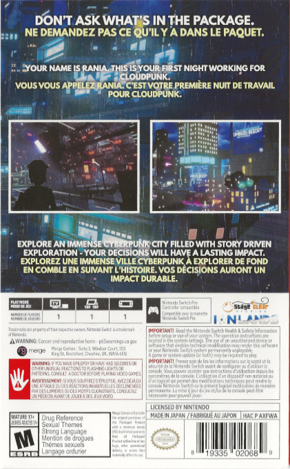 Cloudpunk — box-2D-back (US)