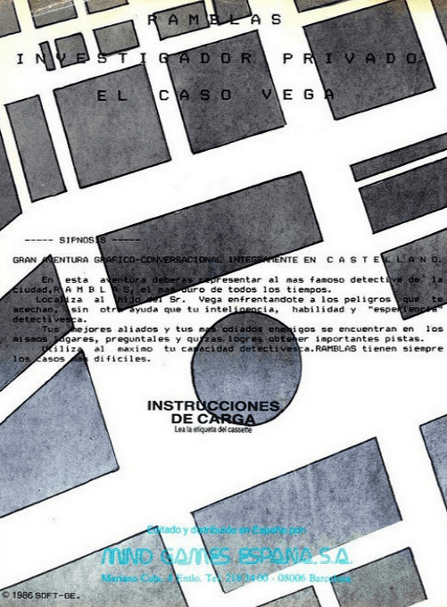 Ramblas, Investigador Privado - El Caso Vega — box-2D-back (SP)
