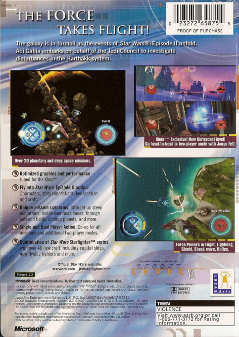 Star Wars - Jedi Starfighter — box-2D-back (US)