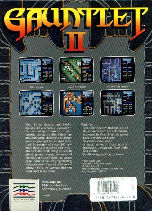 Gauntlet 2 — box-2D-back (US)