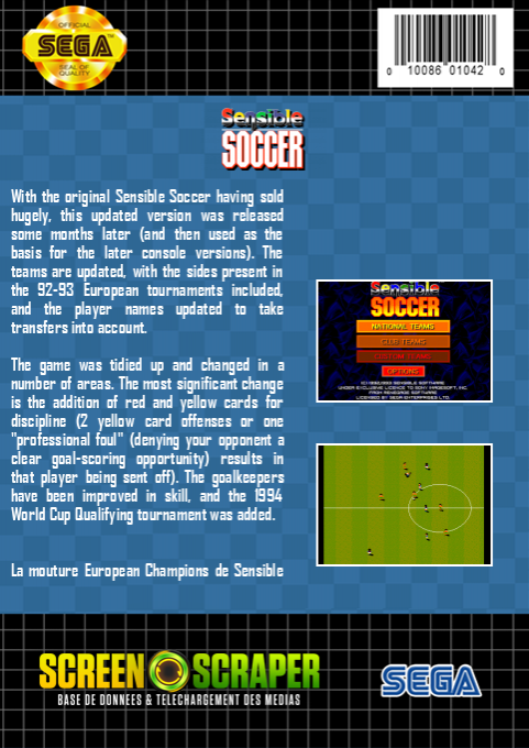 Sensible Soccer - European Champions — box-2D-back (SS)