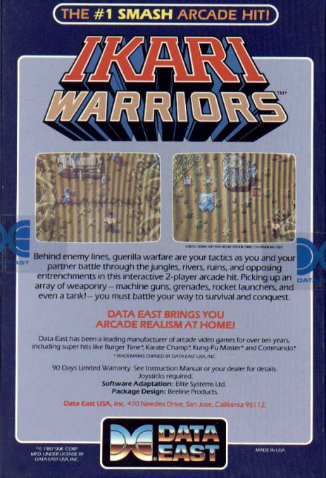 Ikari Warriors — box-2D-back (US)