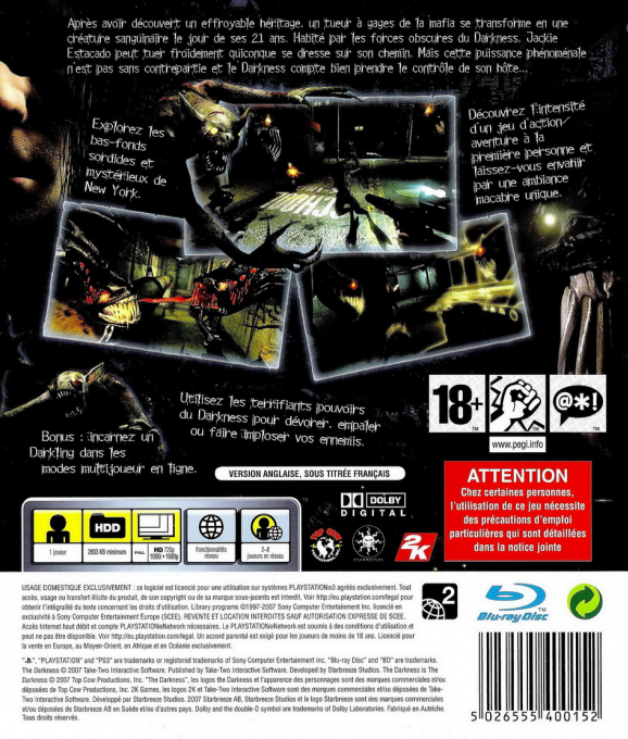 Darkness, The — box-2D-back (FR)