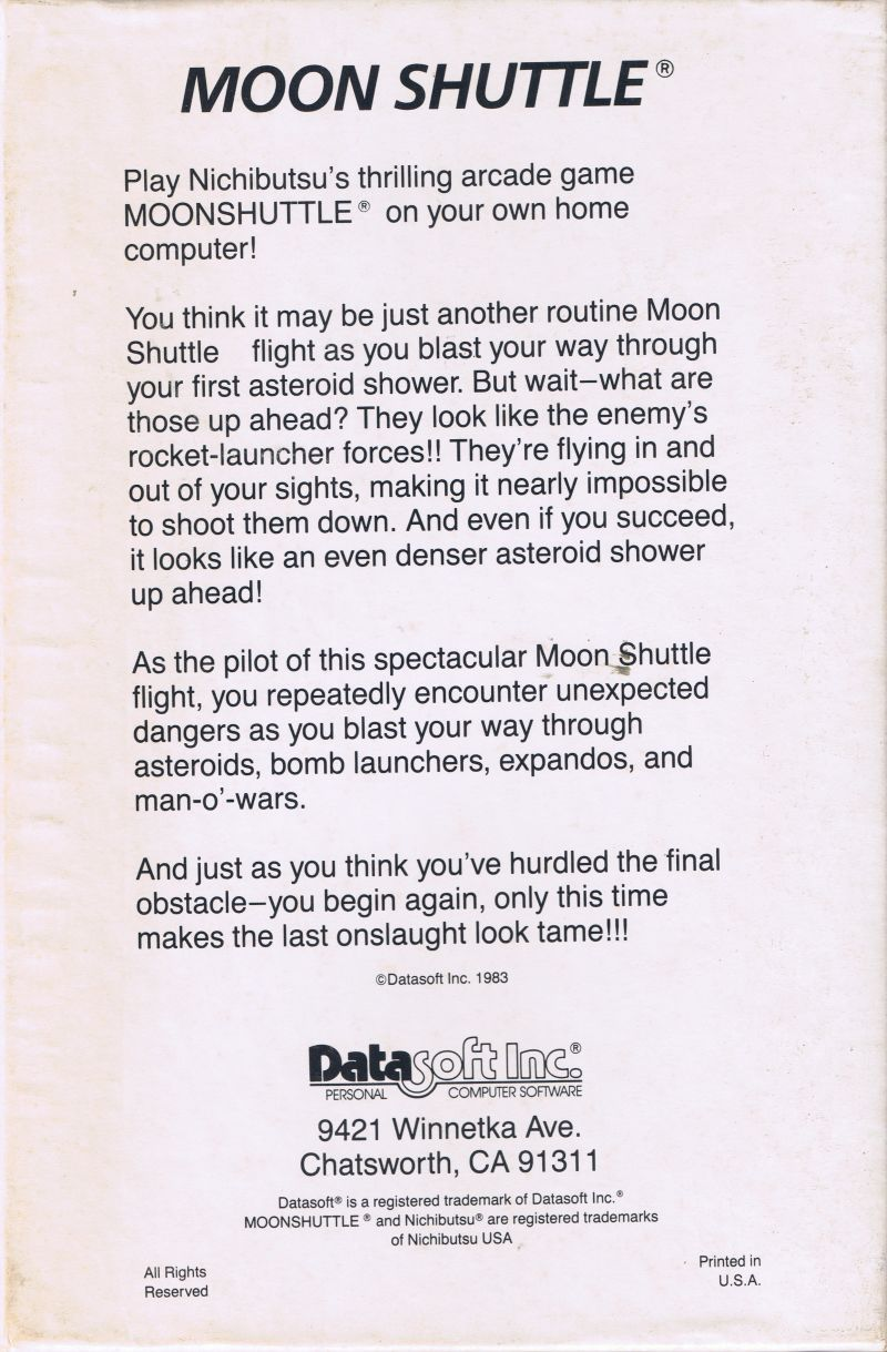 Moon Shuttle — box-2D-back (US)