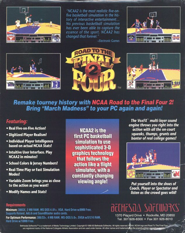 NCAA - Road to the Final Four 2 — box-2D-back (US)