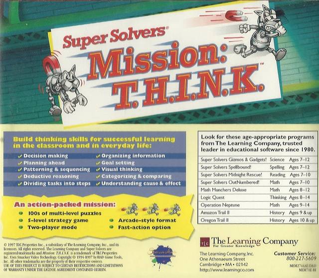 Super Solvers Mission: T.H.I.N.K. — box-2D-back (US)