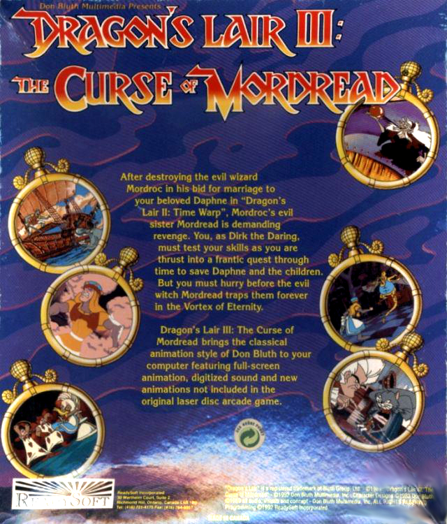 Dragon's Lair III - The Curse of Mordread — box-2D-back (EU)